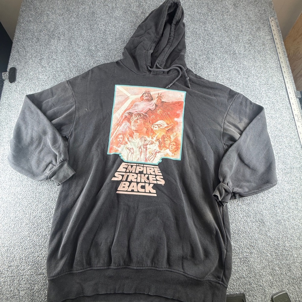 Star Wars Empire Strikes Back Hoodie H&M Divided Black Graphic Sweatshirt L